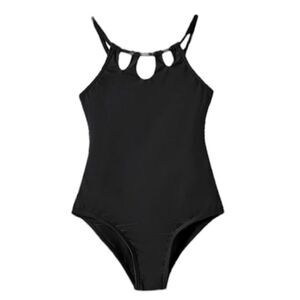 Girls Black One Piece Swimsuit